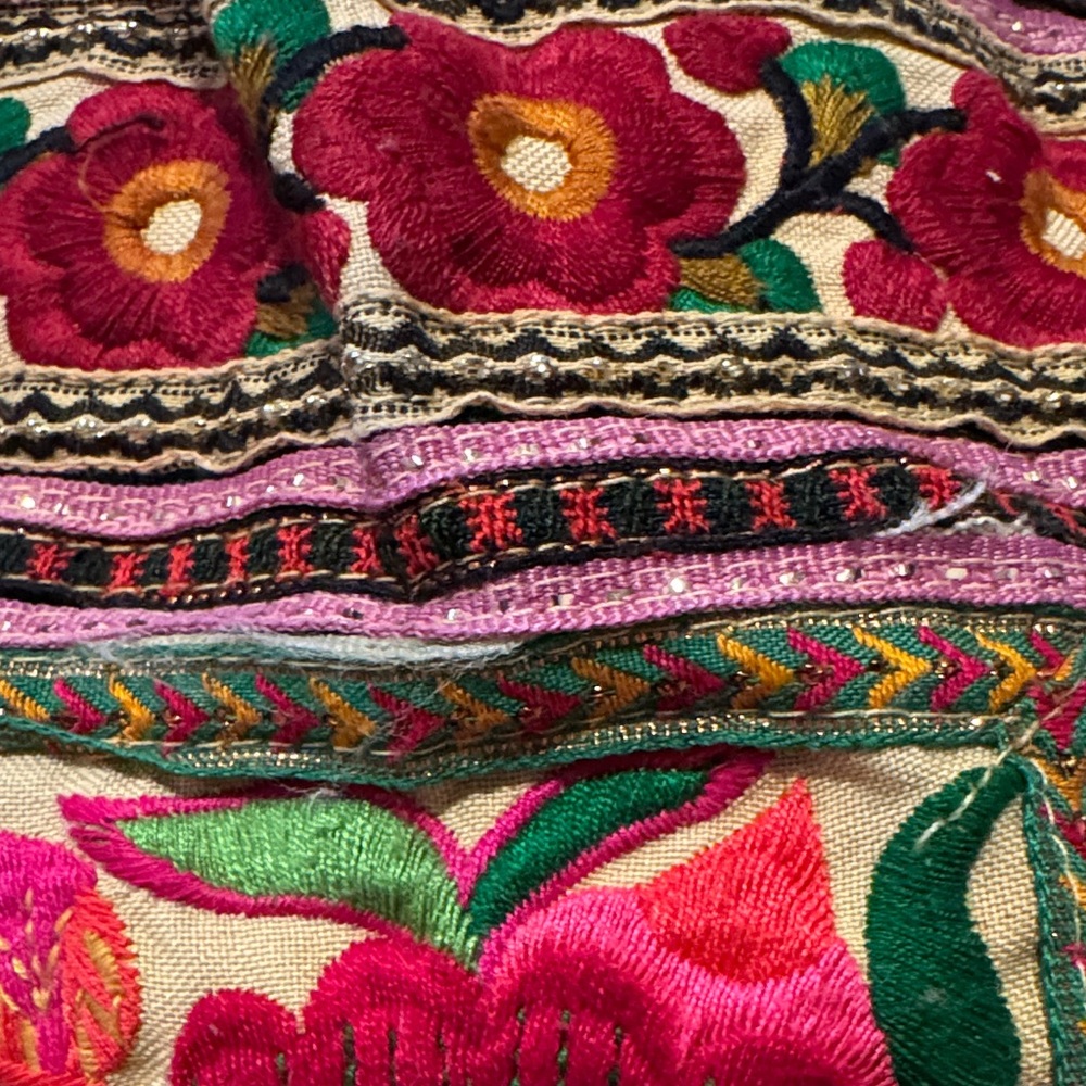 Vibrant Multicolor Embroidered Tote Bag - Picture 4 of 9